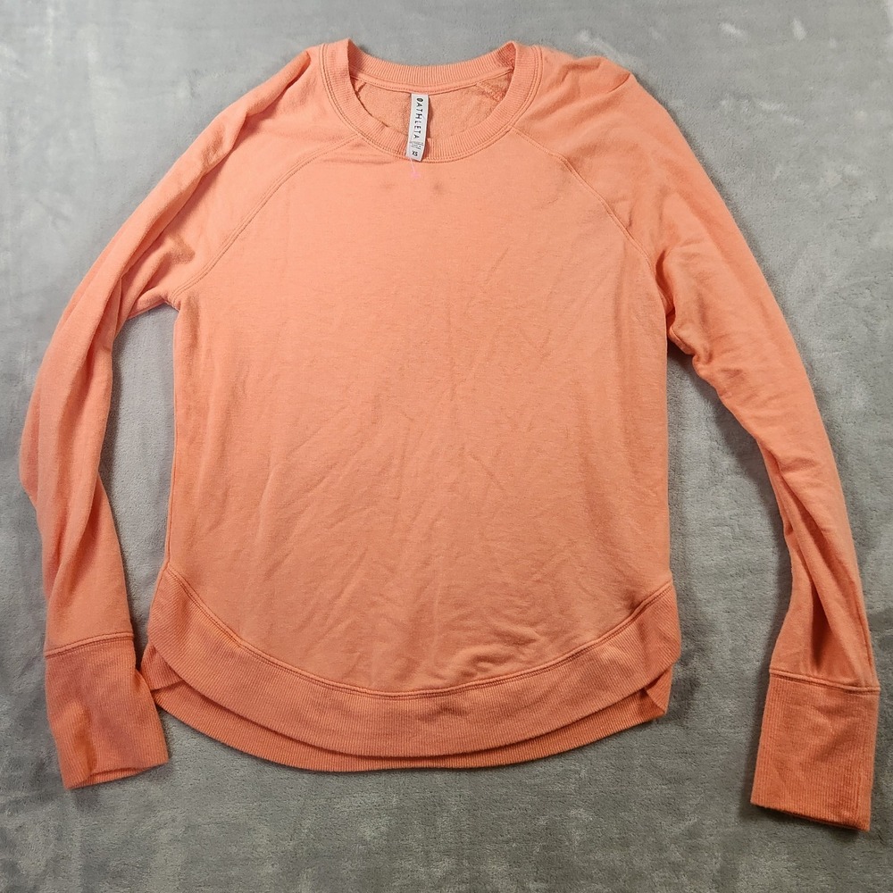 Athleta‎ Sweatshirt Womens XS Coaster Luxe Sweater Peach Soft Modal Crew Neck
